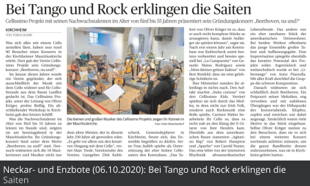 Neckar- und Enzbote (06.10.2020): Bei Tango und Rock erklingen die Saiten